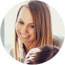 Lady with smiling side face